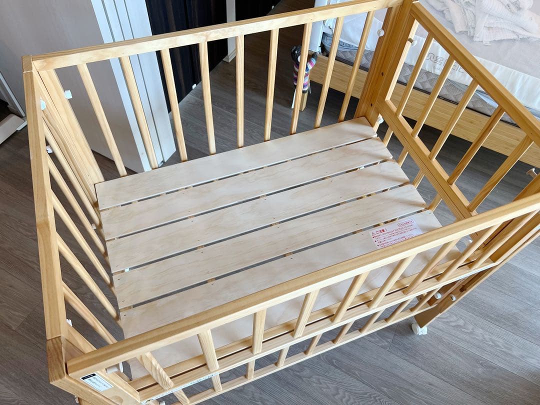 トール Wオープン ベビーベッド ナチュラルミニ