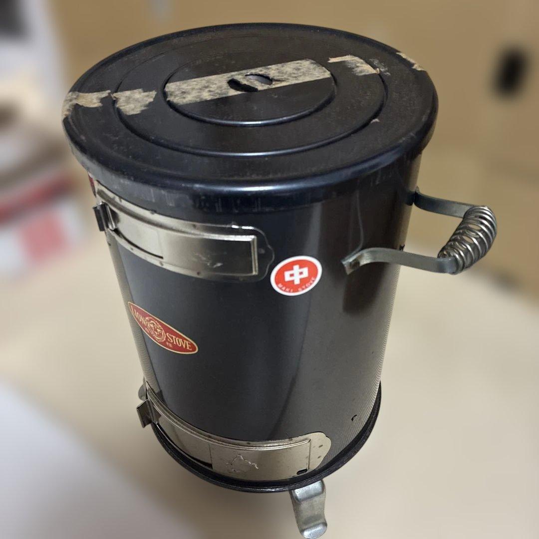 【未使用】ルンペン石炭ストーブ　円筒型　簡炭2kg 文化たきつけ付き　送料込み