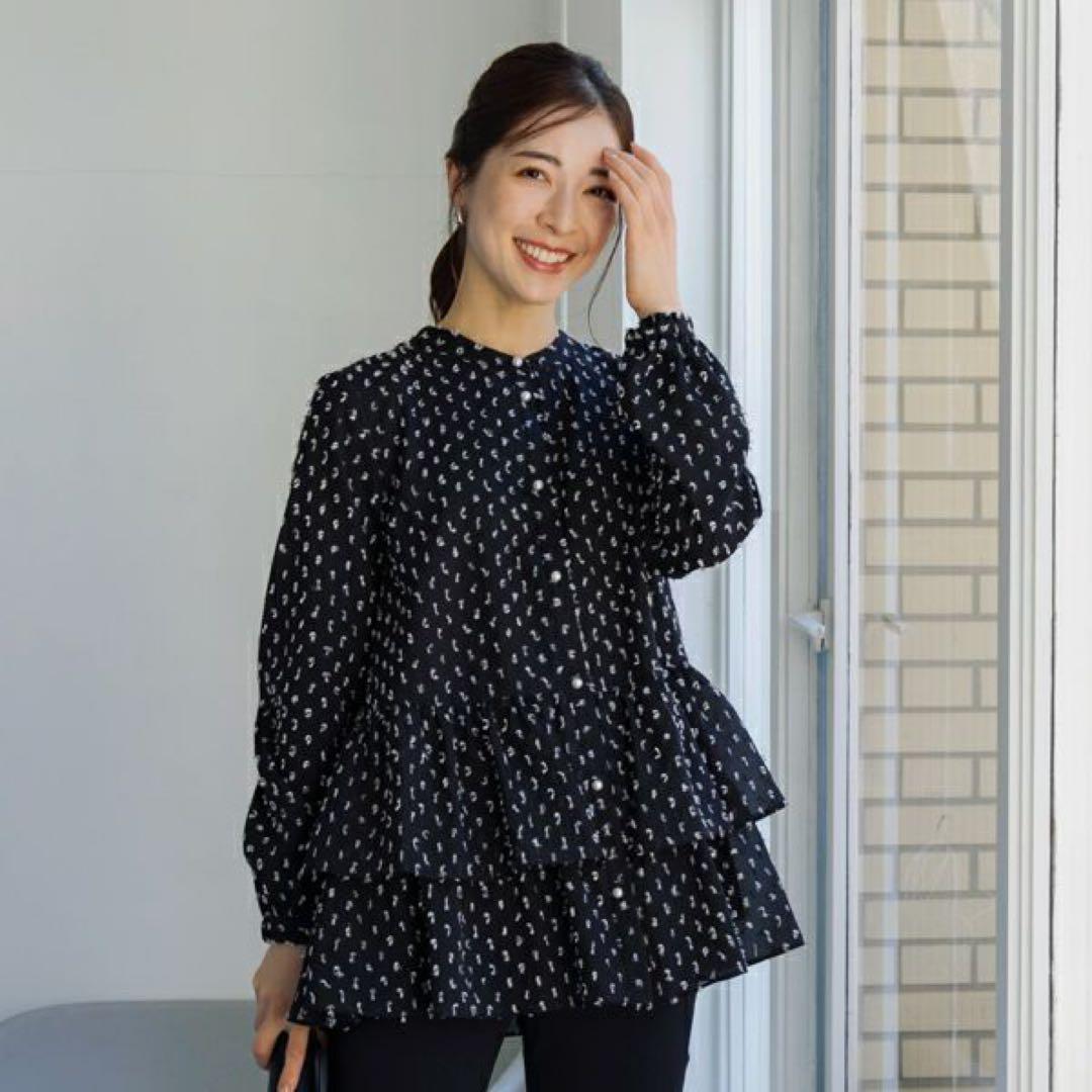 SONOソーノ プチリボンジャカード２ＷＡＹシアーブラウス