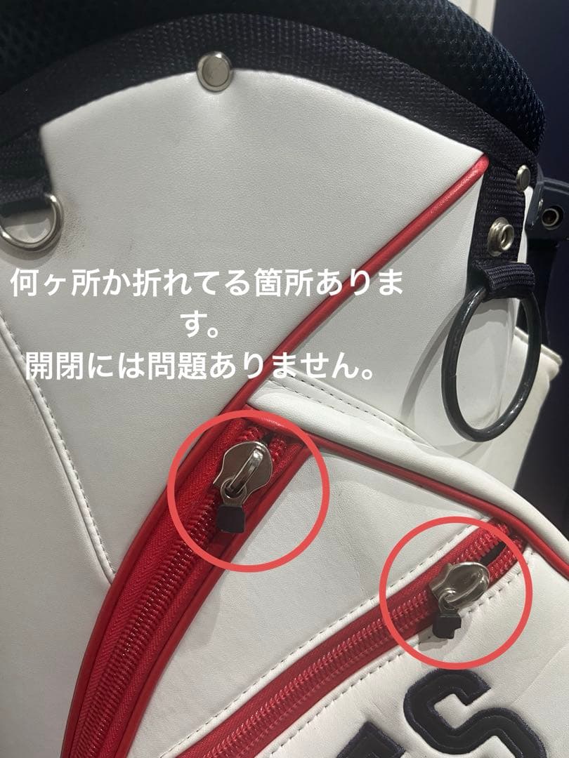 PEARLY GATES キャディバッグ 89 ホワイト/レッド