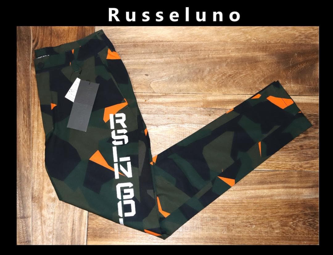 新品 ラッセルノ ゴルフ ストレッチ カモフラロングパンツ (4/M)　Ⓗ