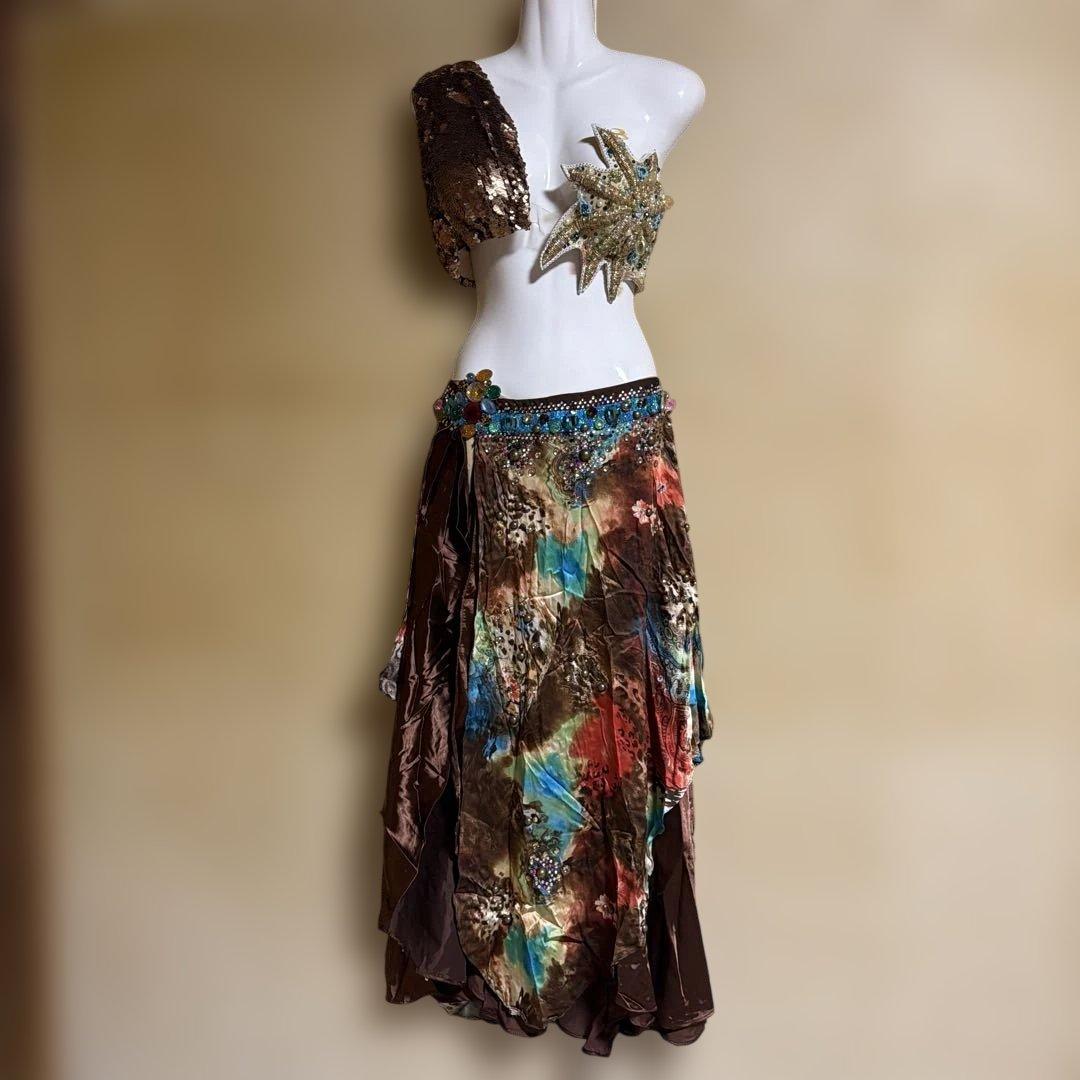 ベリーダンス セットアップ ブラウン マルチカラーEgypt set up