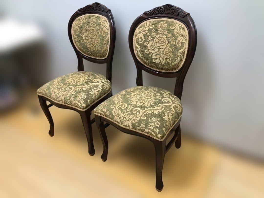 クラシックスタイル 木製チェア 2脚セット