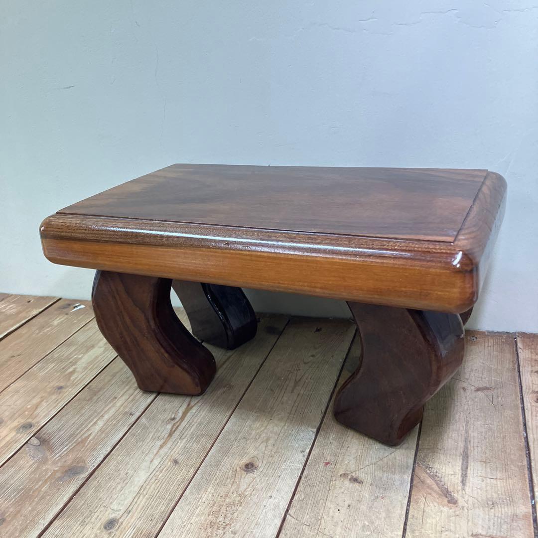 B-1 昭和レトロ 銘木 豆座卓 飾り台 花台 ミニテーブル 木製盆栽台 古道具