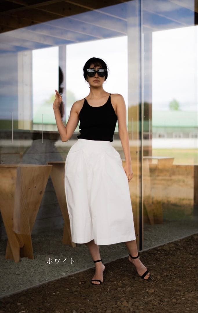 ホワイト ガウチョパンツ ドレッシー