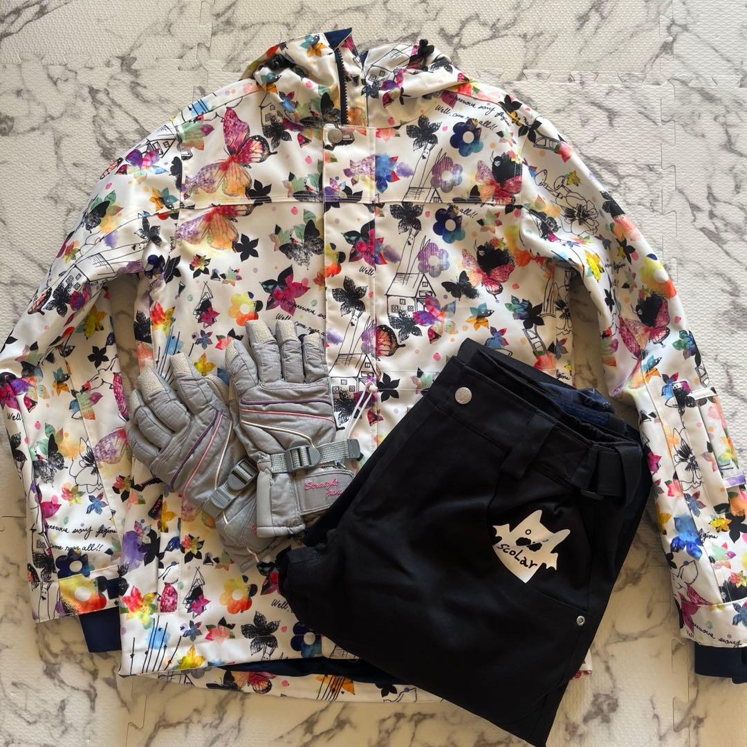 【超美品】SCOLAR スノーボードウェア 上下セット おまけ　手袋付き