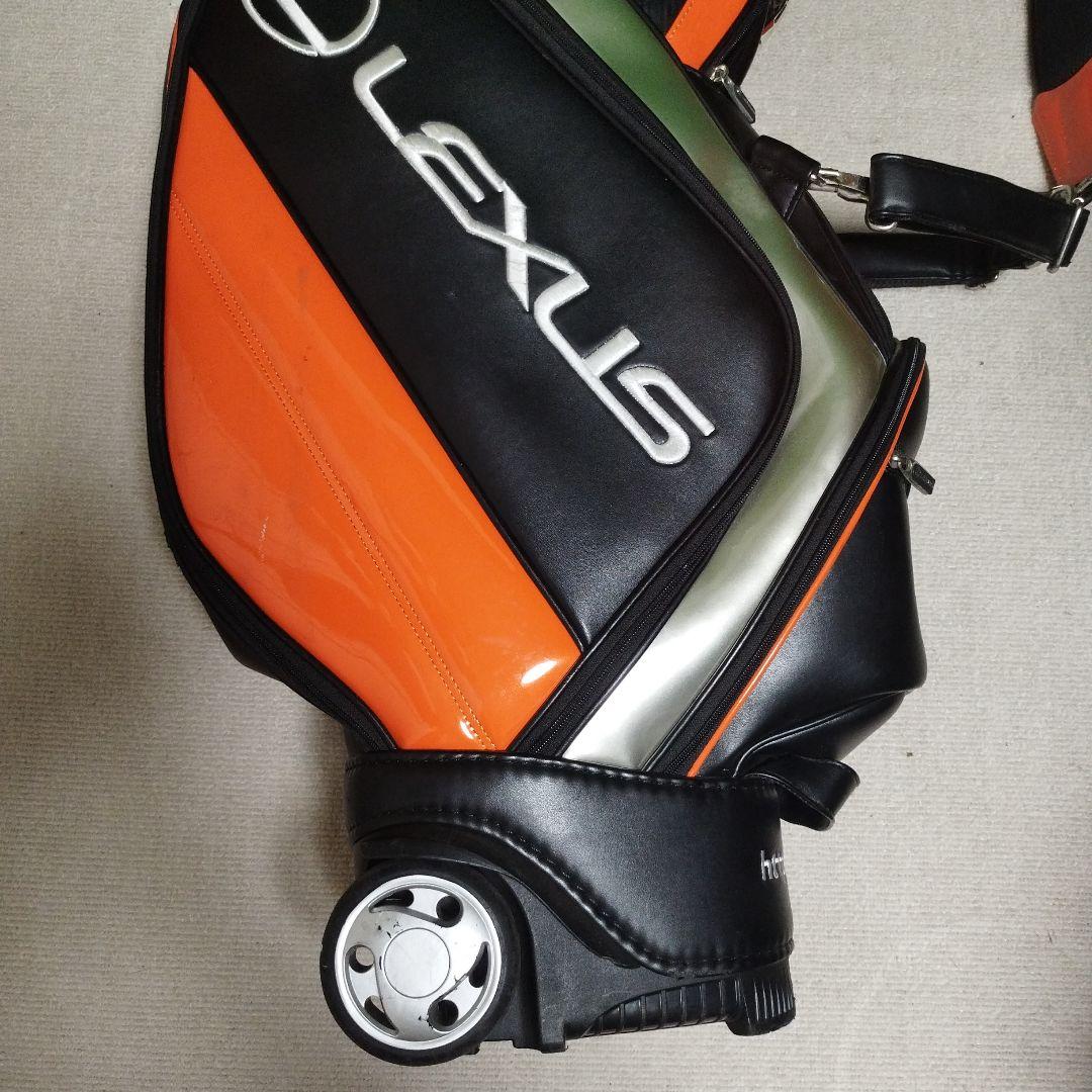 Lexus キャスター付きキャディバッグ オレンジ ブラック フードなし