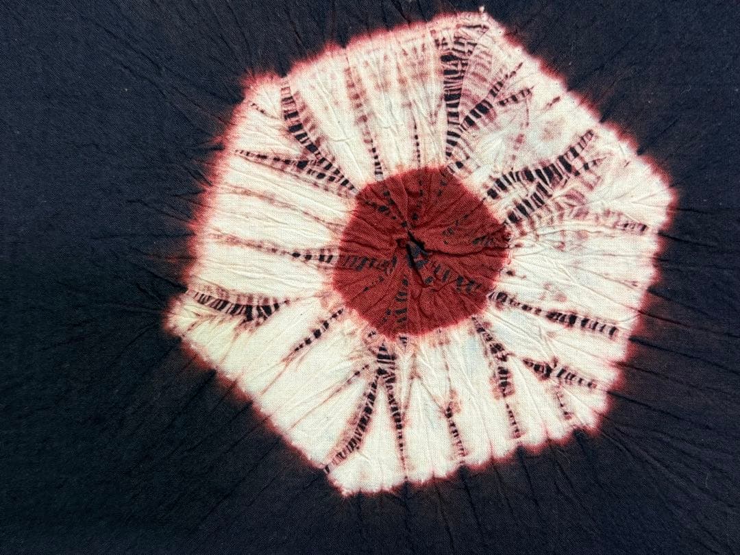 N 「有松鳴海絞り」藍染作家 片野元彦 国産天然草木染希少「片野絞り」古布