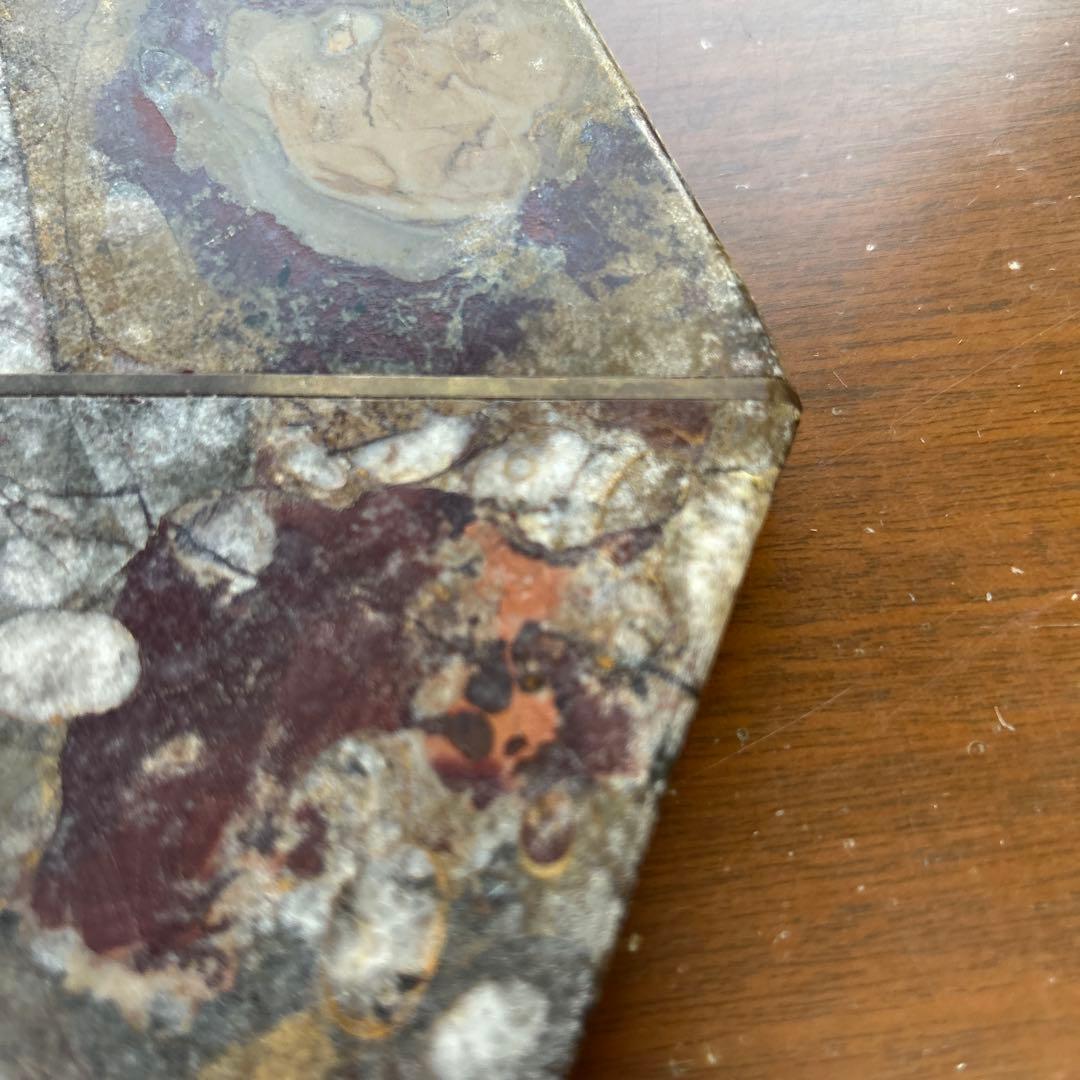 レア　アンモナイト　化石　八角形石製置物 約32.5cm