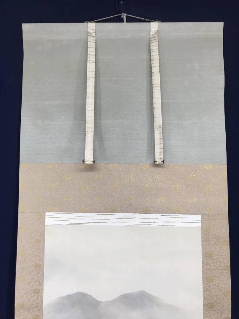 【真作】浅見香城/山湖漁舟図/山水図/水郷図/掛軸/名家伝来/AC-526