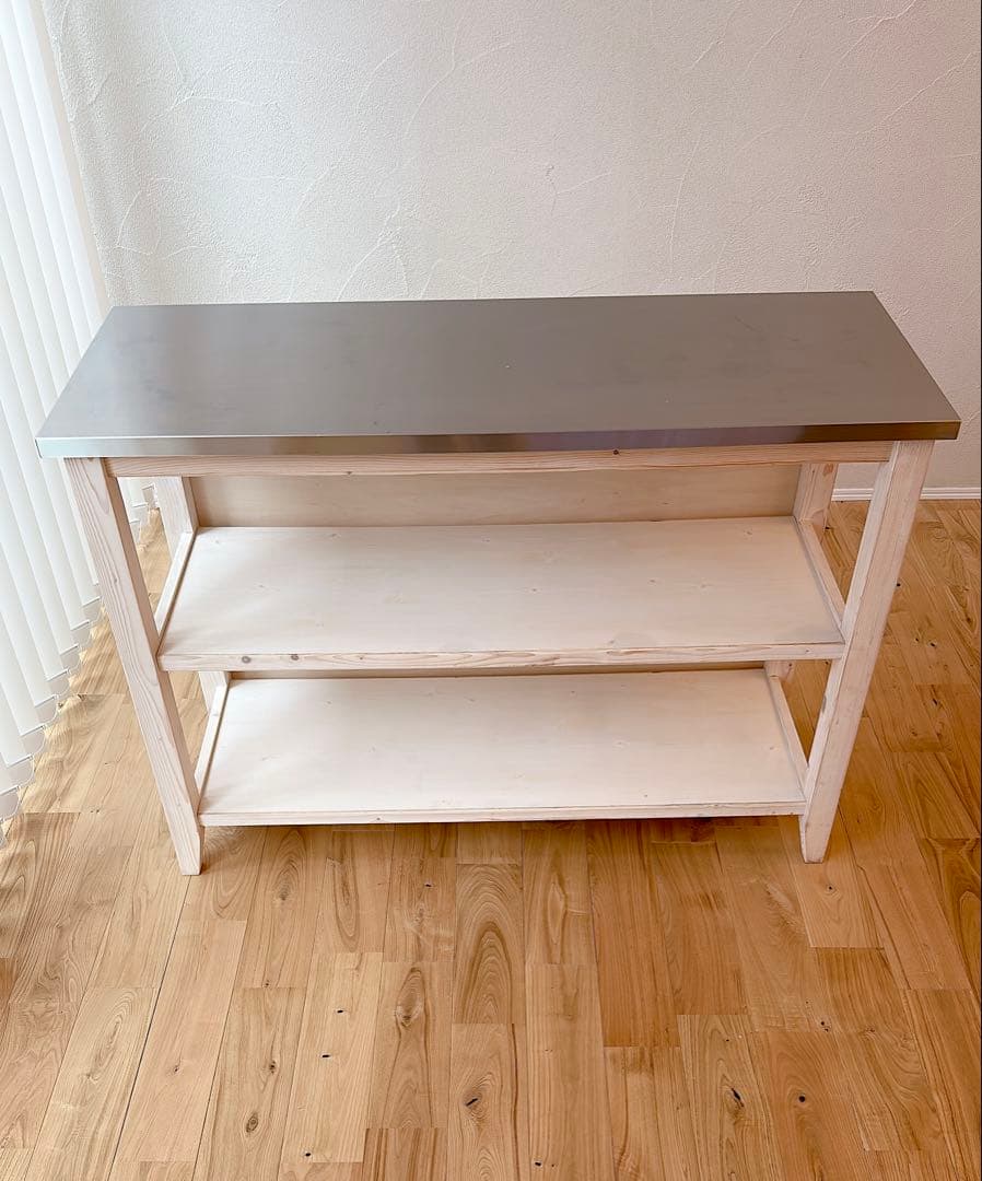 ニトリ ワークテーブル(シナモ12045WH ステン) ステンレス製カウンター