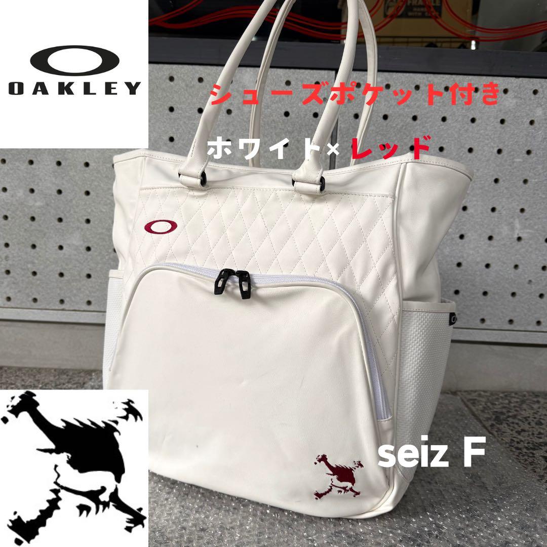 【オークリー】人気スカル刺繍ロゴ 合成皮革 ゴルフトートボストンバック 大容量‼️