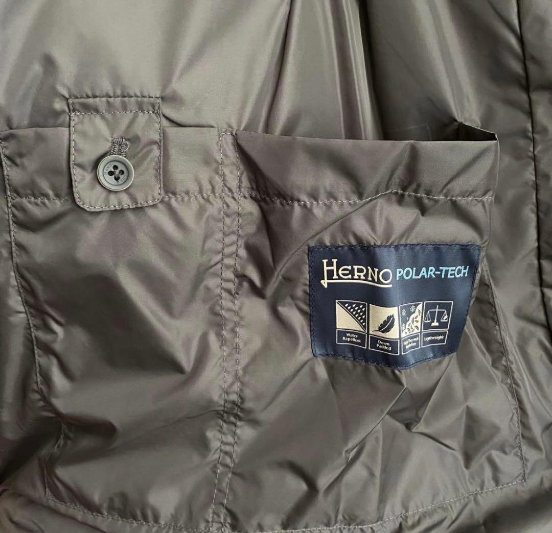 新品　未使用【HERNO】ヘルノ 4ポケット ダウンコート グレー サイズ52