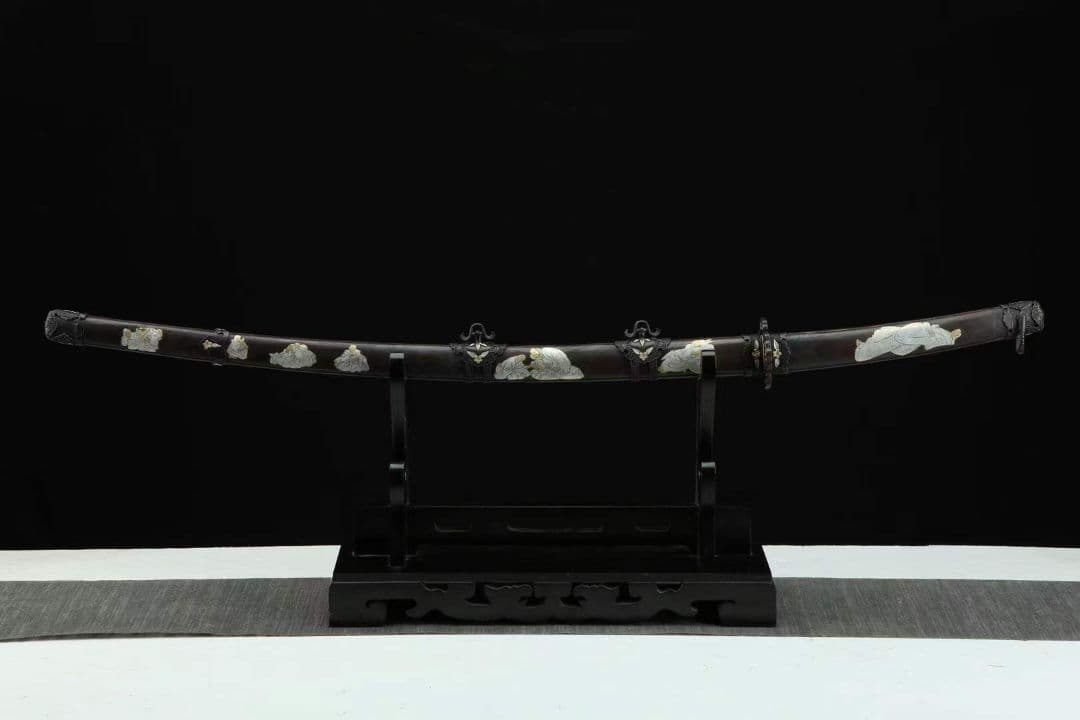 十里桜侍刀（三色銅黄銅鞘）武具　刀装具　日本刀　模造刀 居合刀