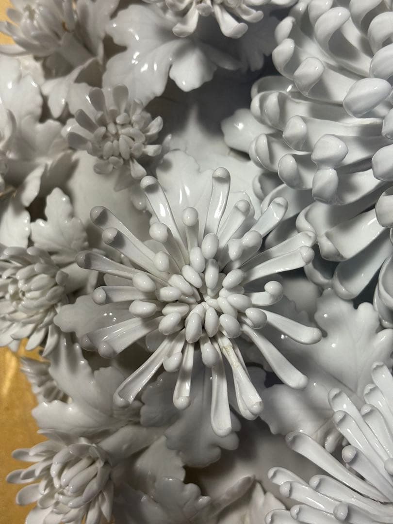 有田焼 華生窯 白菊花盛 陶器 国宝級 繊細 緻密品