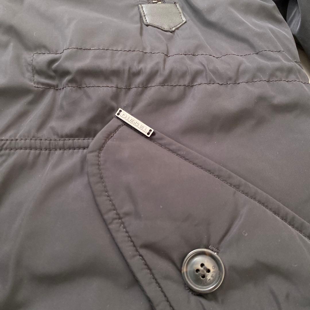 DIESEL N-3Bファー付きブラックモッズコート　メンズ