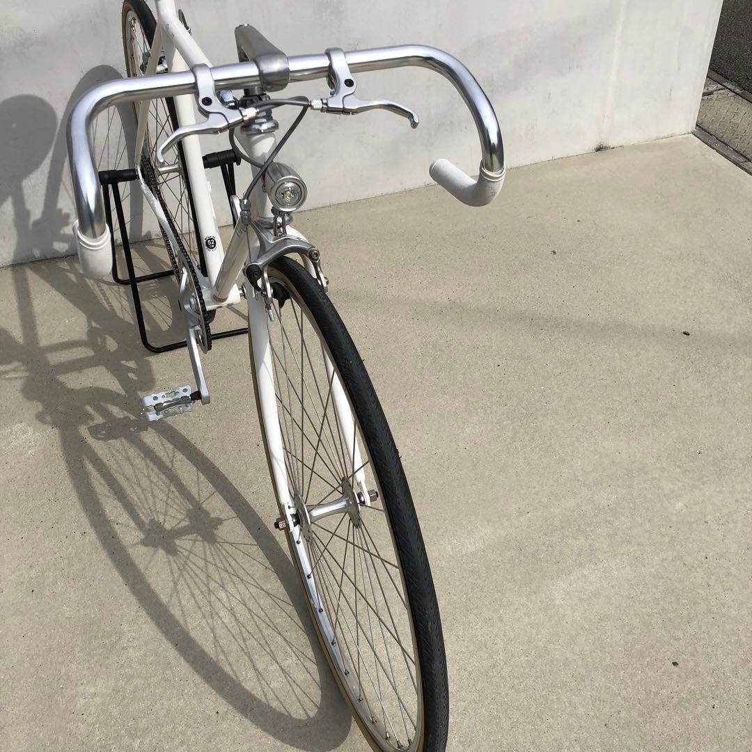 【送料込・美品】FUJI STROLL ピスト 52 シングル クロスバイク 白