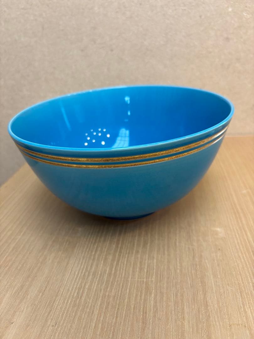 茶道具　鉢　菓子鉢　浅黄交趾　金筋　中村翠嵐