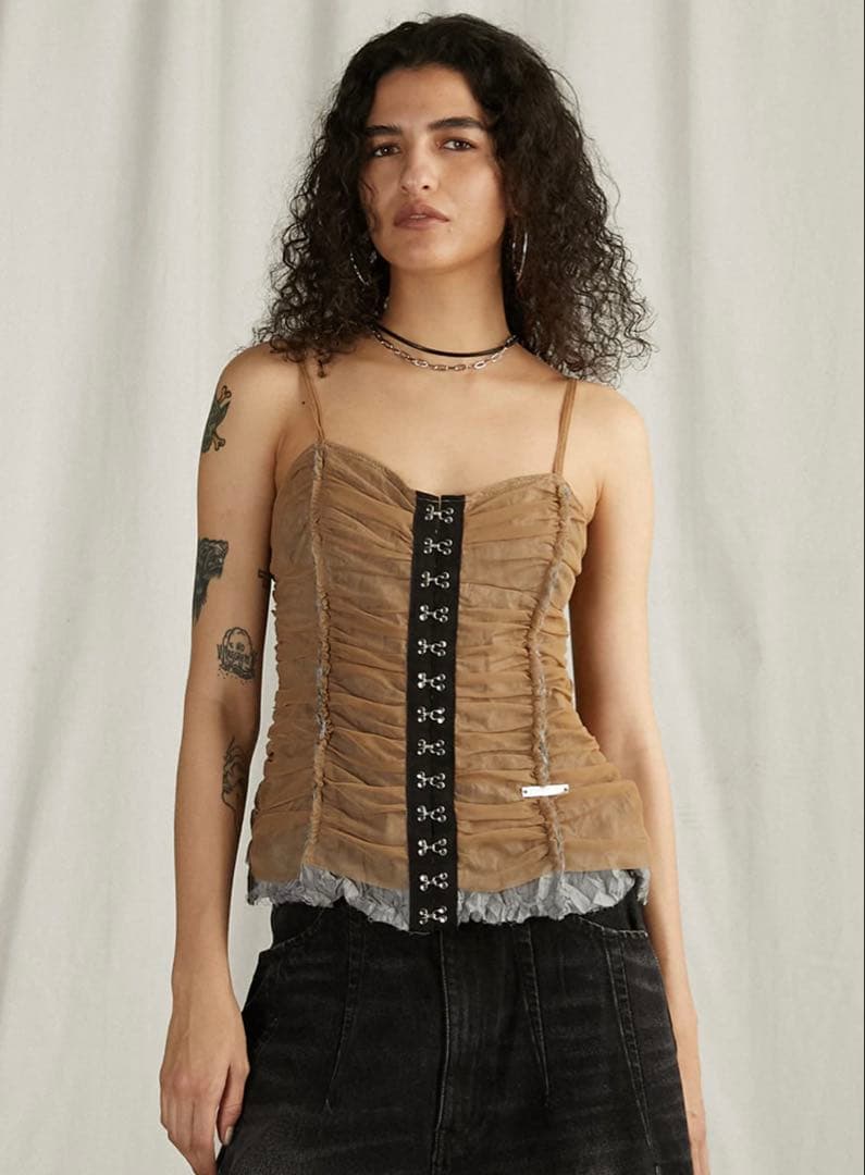 【prankproject】Front Hook Eye Camisole