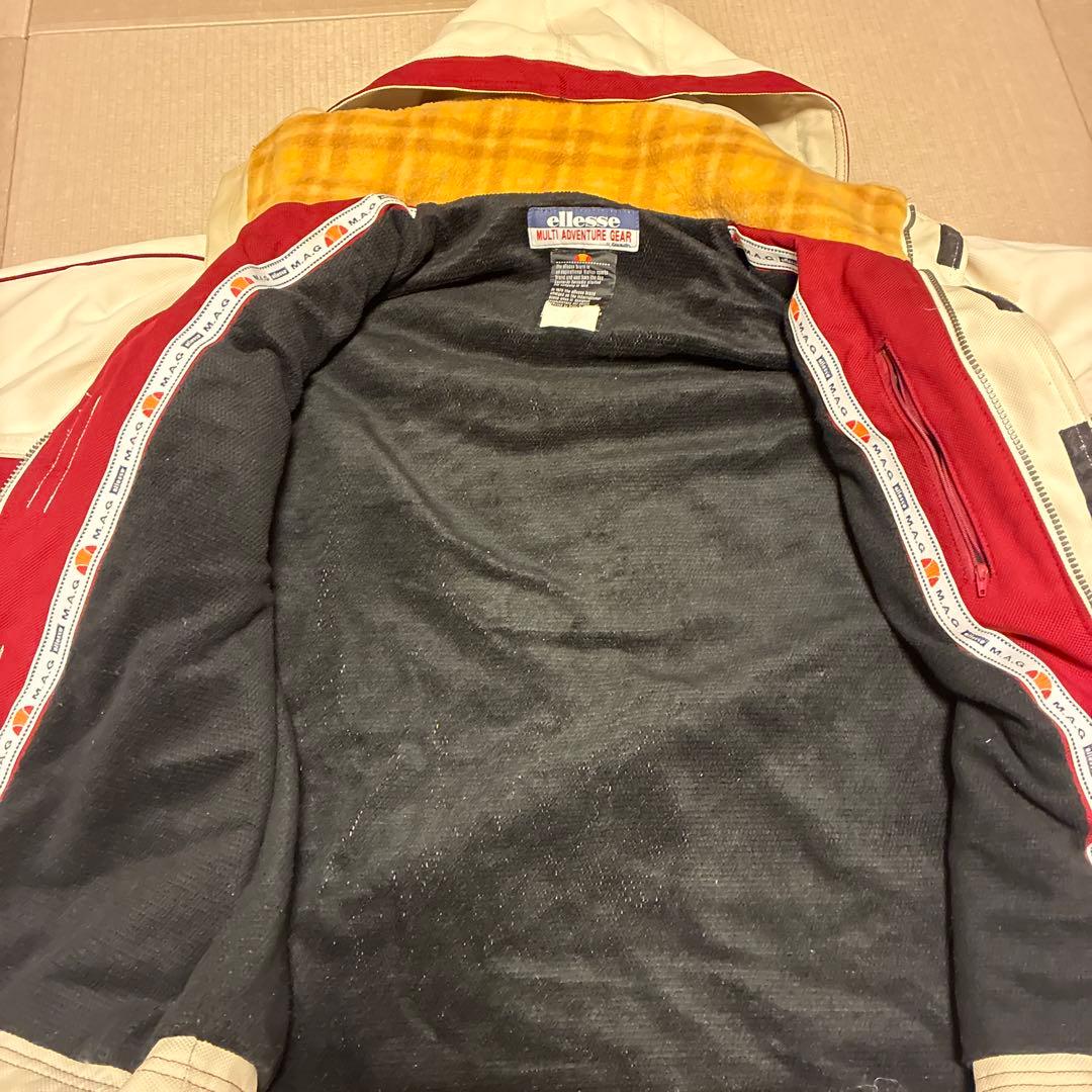 ellesse スノーボードウェア 赤/白 フード付き
