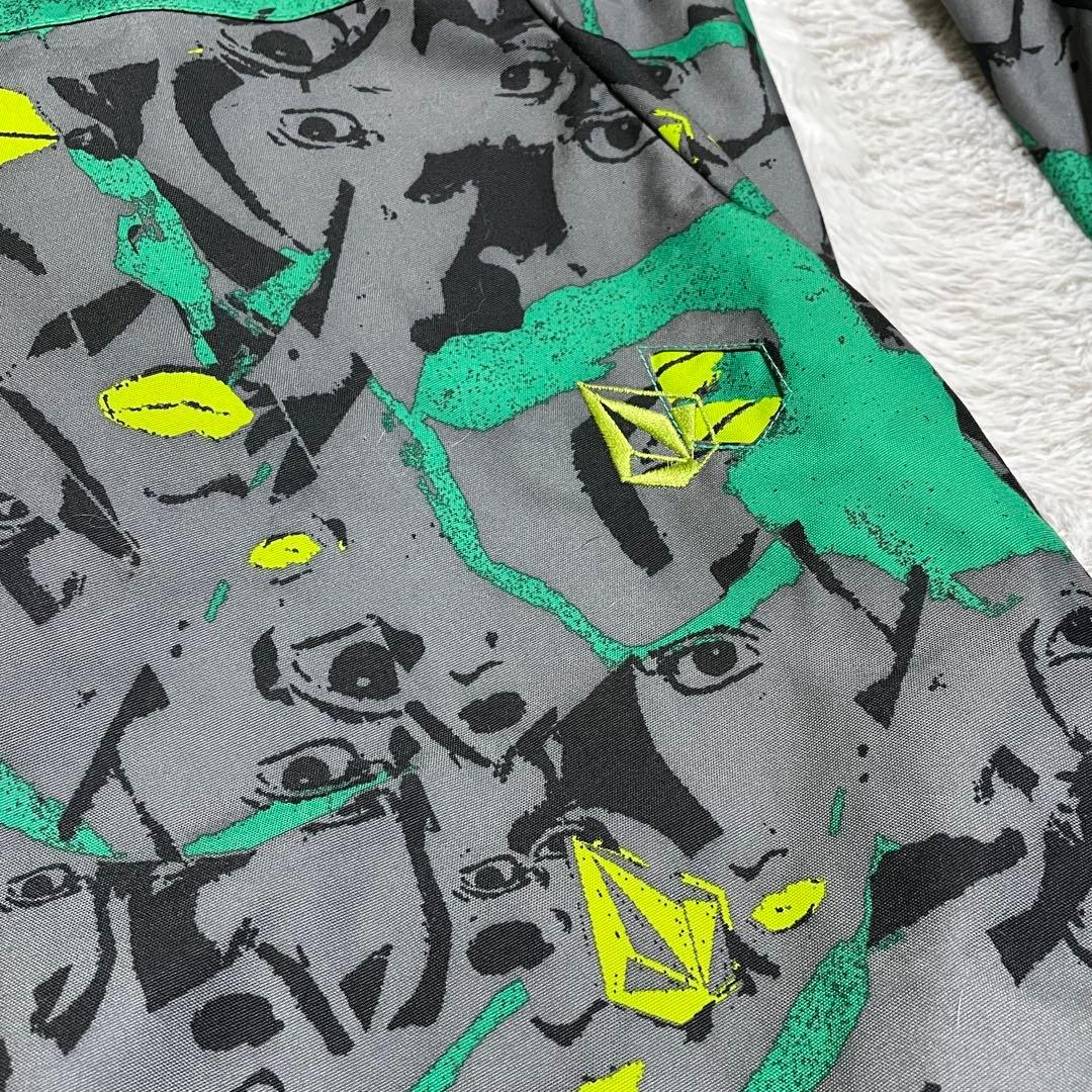 ボルコム　スキーウェア　ナイロンパンツ　総柄　ロゴ刺繍　タウンユース　XLサイズ