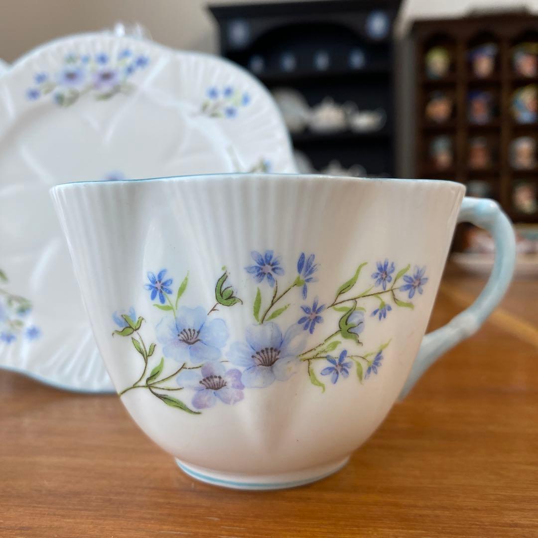 シェリー　ブルーロック　カップ　ソーサー　プレート2枚　カルテット