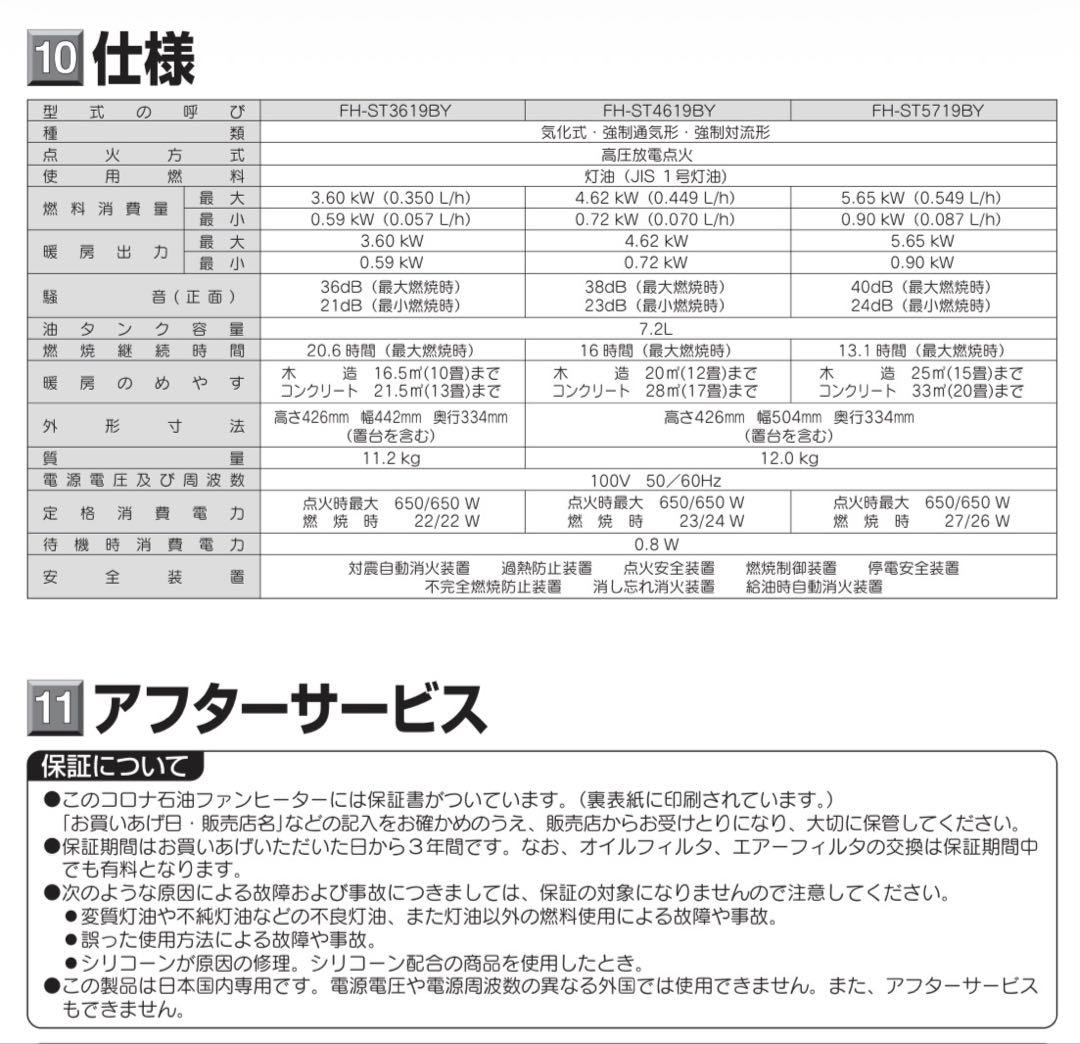 CORONA 石油ファンヒーター3.6kW 【FH-ST3619BY】