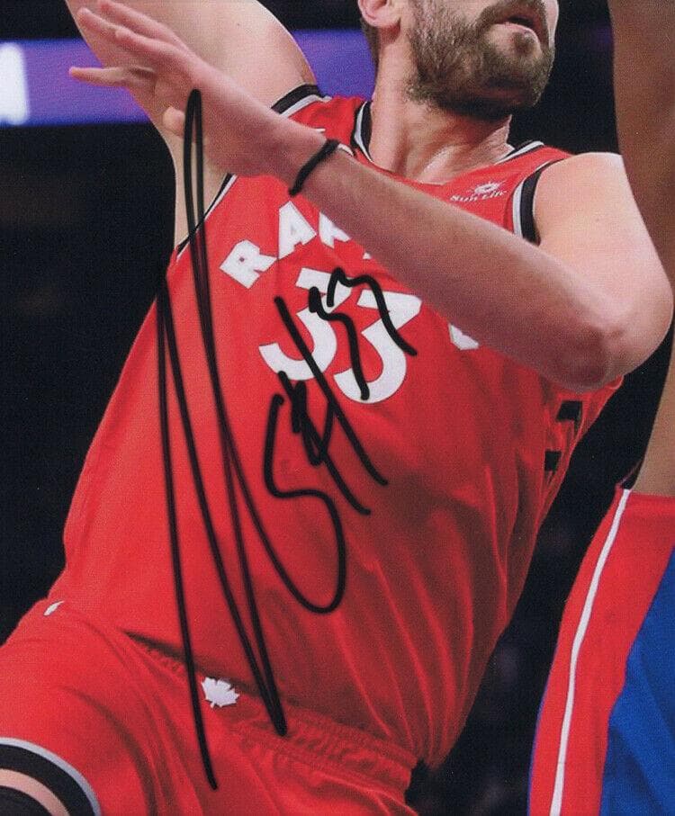 直筆サイン入り写真 マーク・ガソル トロントラプターズ SA鑑定済