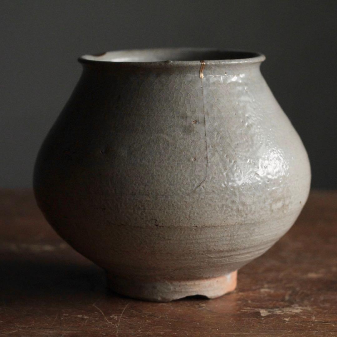 李朝 堅手 塩笥壷 朝鮮美術 古美術 古道具 李朝白磁 アンティーク
