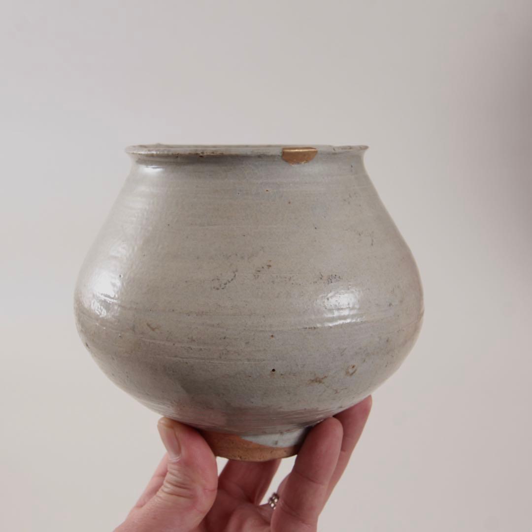 李朝 堅手 塩笥壷 朝鮮美術 古美術 古道具 李朝白磁 アンティーク