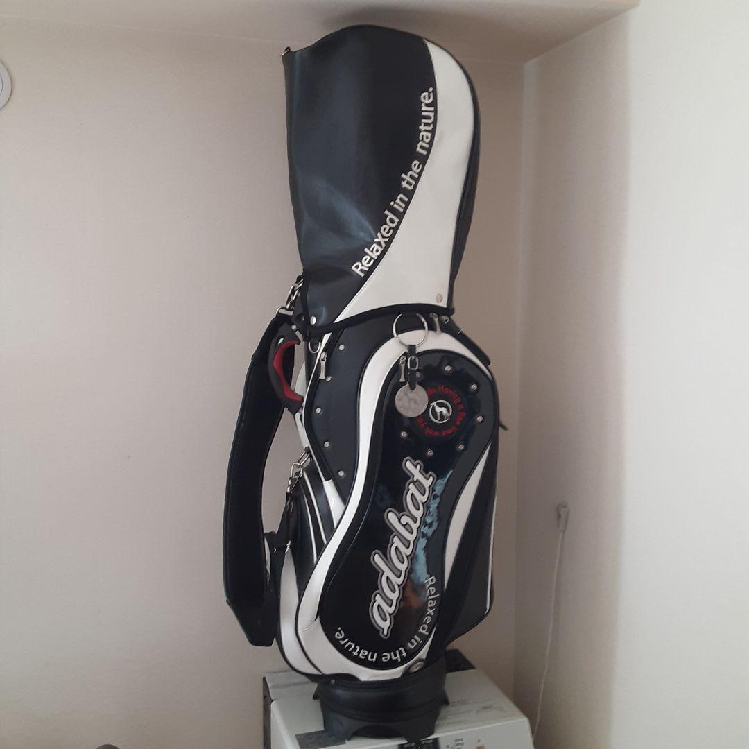 adabat ゴルフ キャディバッグ 黒/白　犬