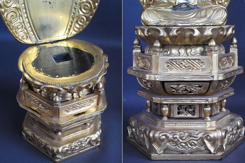 玉眼!!『木造 釈迦如来座像』古仏 総高44㎝