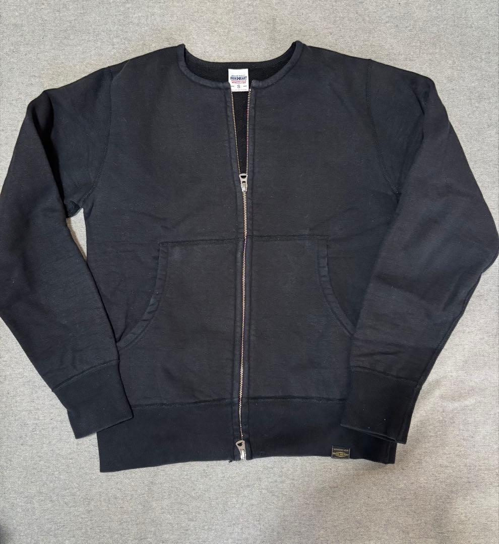 最終価格【美品】IRON HEART ブラック ジップアップ スウェット S