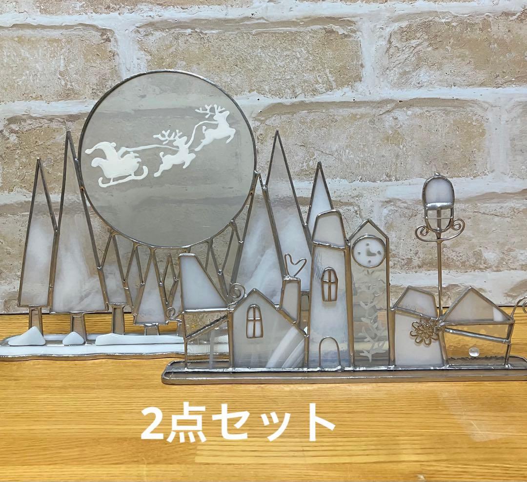 m*i様 ステンドグラス　大人可愛いWhite Xmas