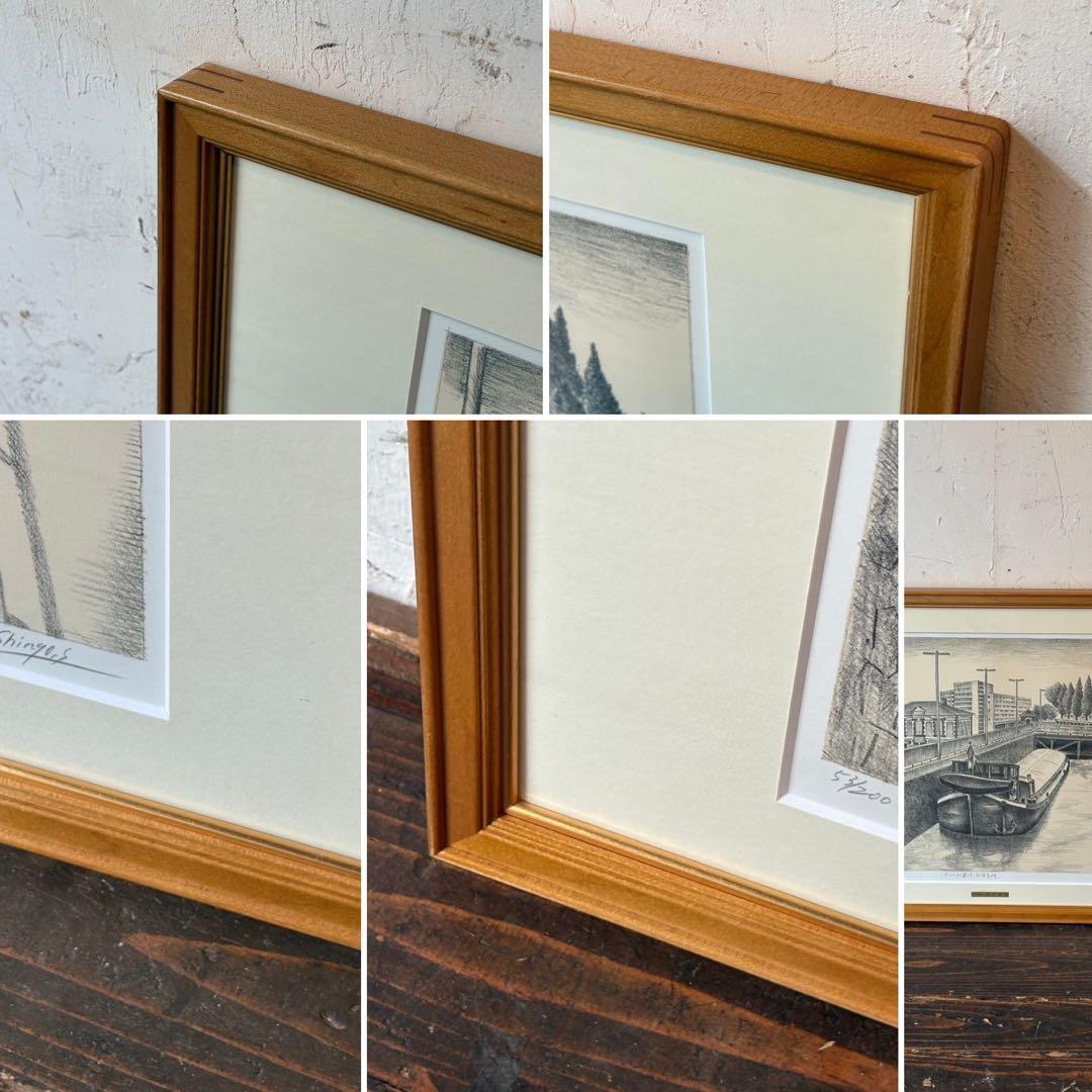 佐々木スカイ＊③ 絵画 リトグラフ セット鈴木信吾 他 直筆サイン入 額縁