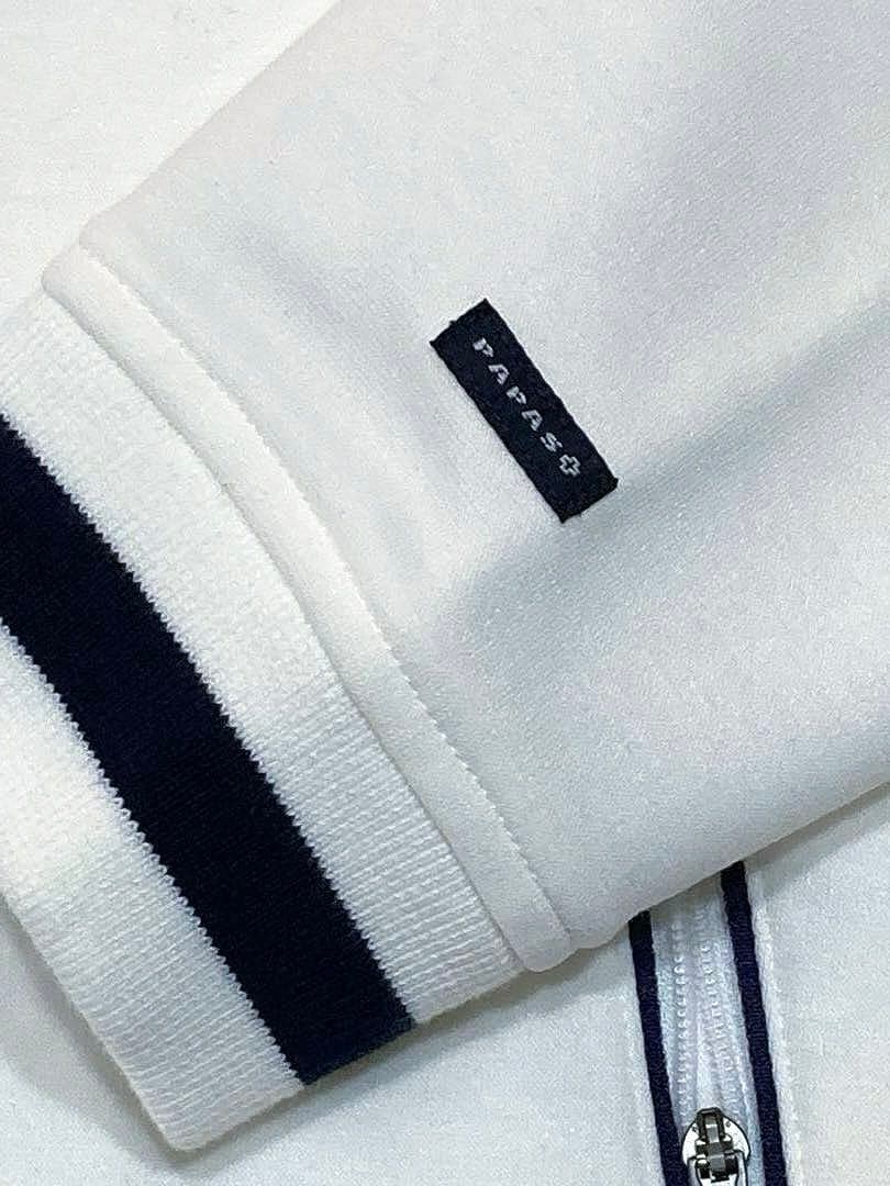 PAPAS PLUS GOLF ジップアップトラックジャケット（ホワイト／M）