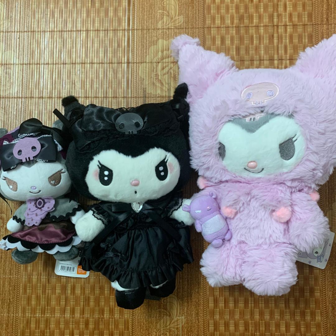 サンリオ クロミ　ぬいぐるみ　ふわふわフード　3点セット