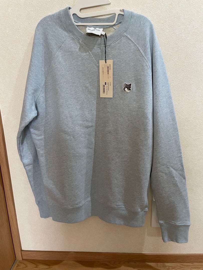新品未使用 メゾンキツネ グレーフォックスベッド スウェットシャツ 水色 M
