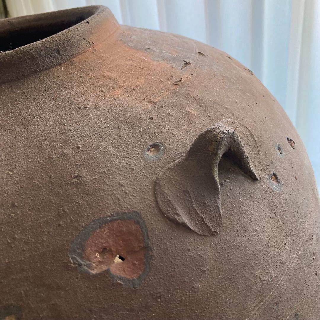 古備前　三耳大壺　陶器　室町時代