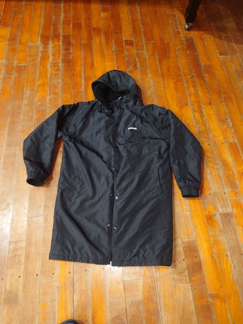 BALLAHOLIC フリース内側 ロングコート 黒