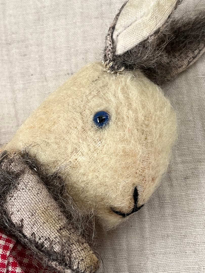 アンティークヴィンテージ英国製小さなうさぎバニーぬいぐるみテディベアビスクドール