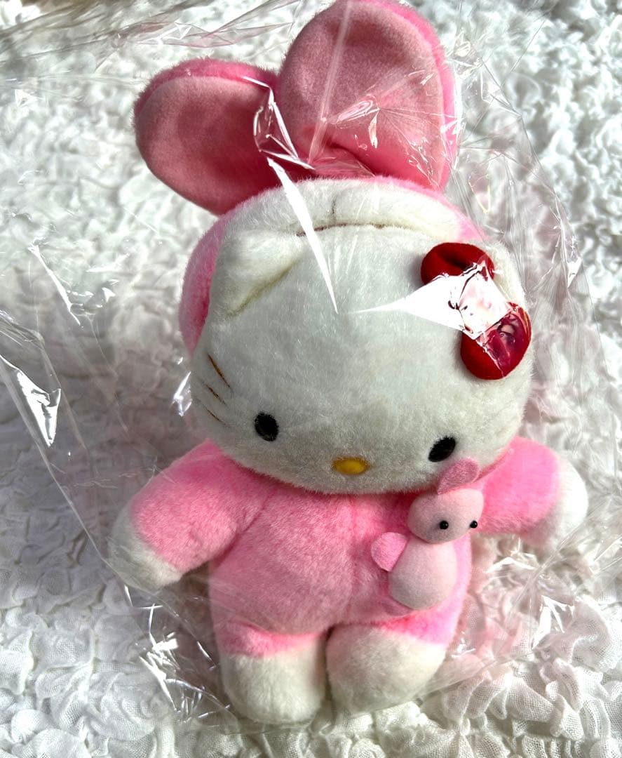 希少 サンリオ ハローキティ ぬいぐるみ うさぎ コスチューム