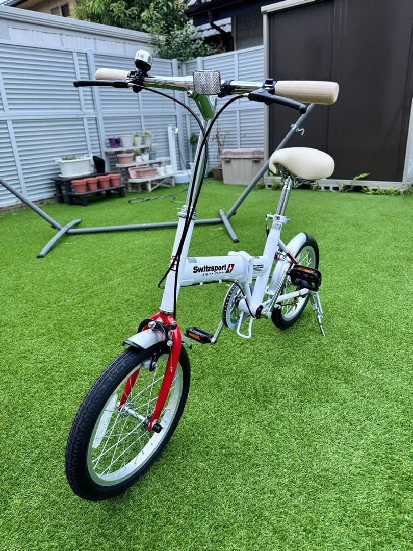 Switzsport 折りたたみ自転車 ホワイト/レッド