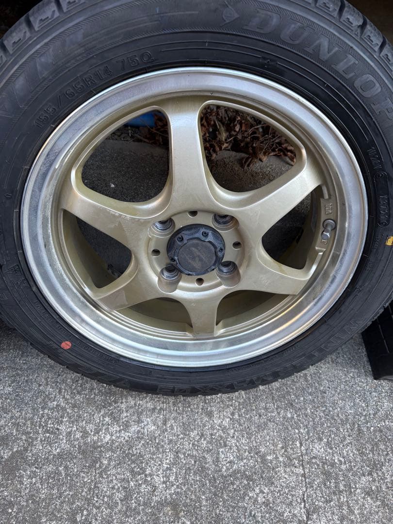 メルパンダダンロップWM03 アルミセット 155/65R14 2本　②