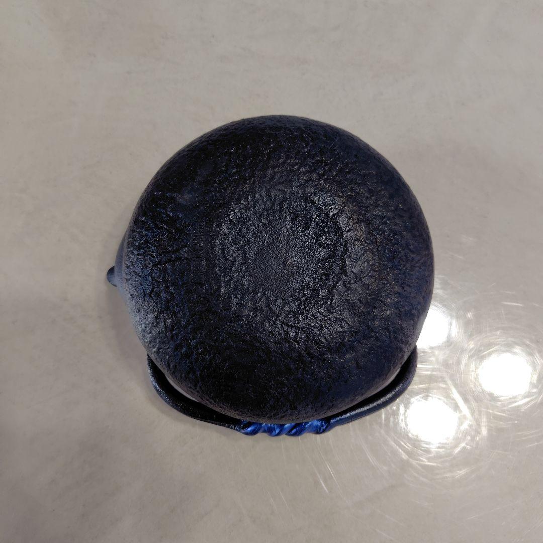 瑠璃色 鋳鉄製 鉄瓶 葉模様　瓢箪モチーフデザイン　直火可能　茶こし付き