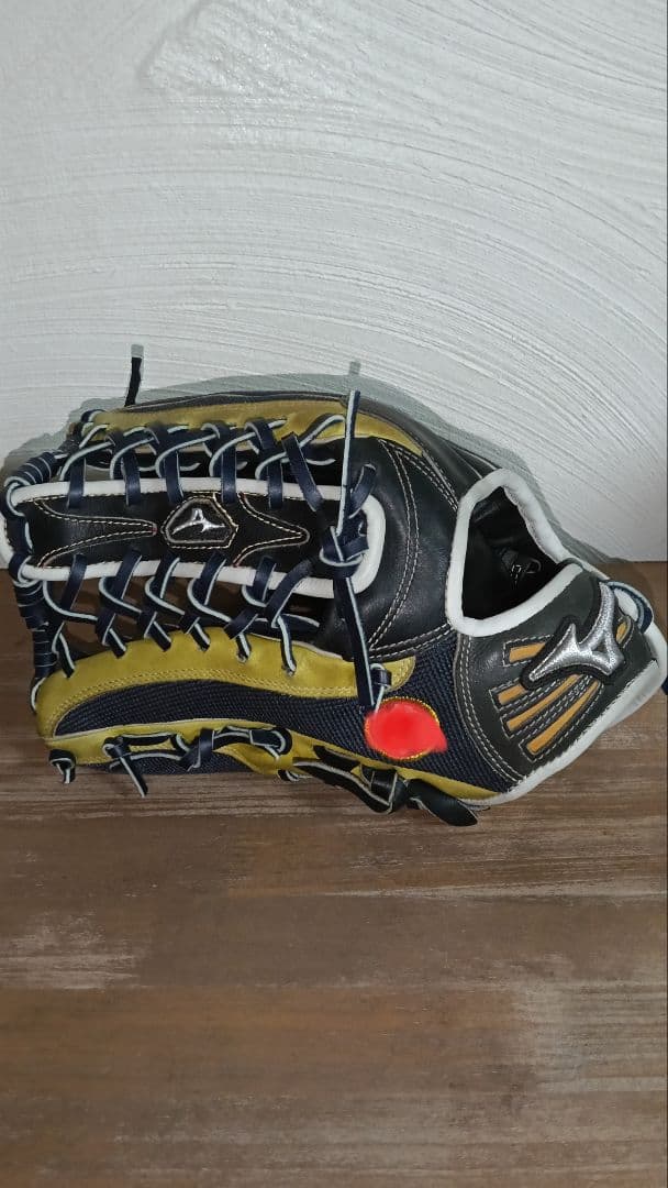 ミズノプロ軟式オーダーグラブ 黒/黄色　イチローモデル　左投げ