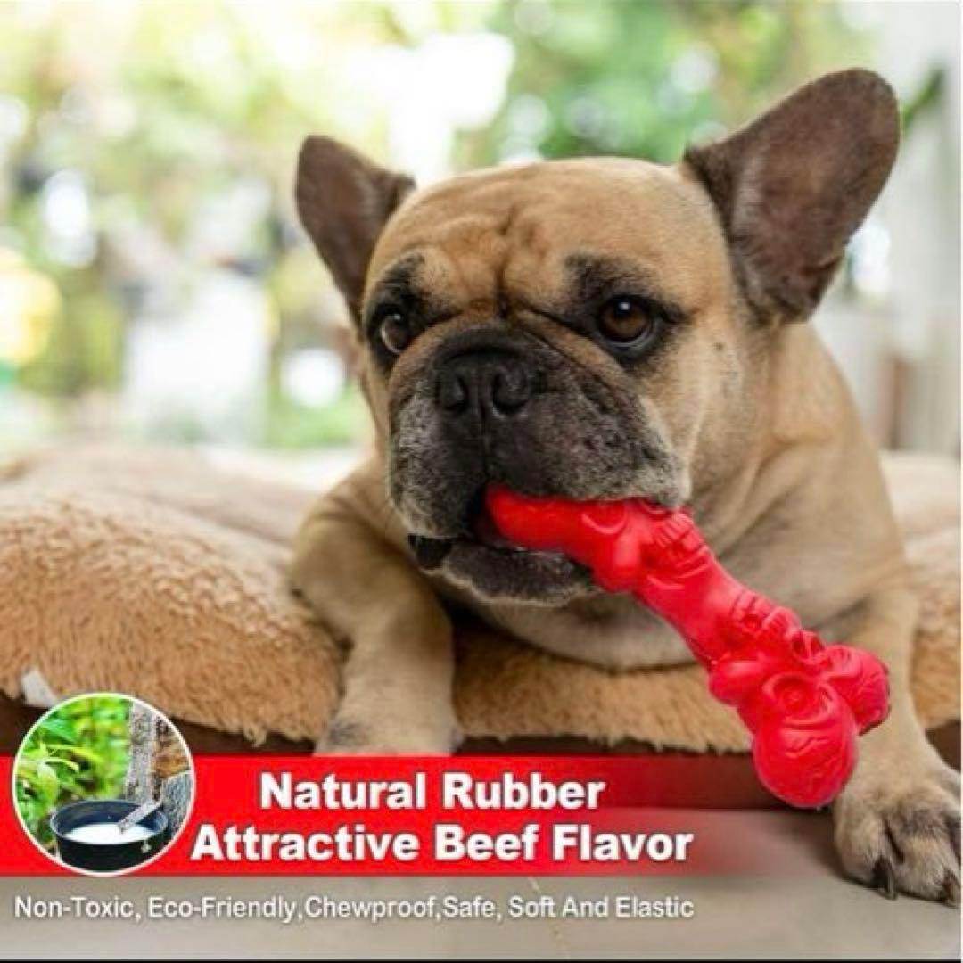 犬 おもちゃ 頑丈 ガイコツ 赤 ストレス発散 大型犬 中型犬 ペット