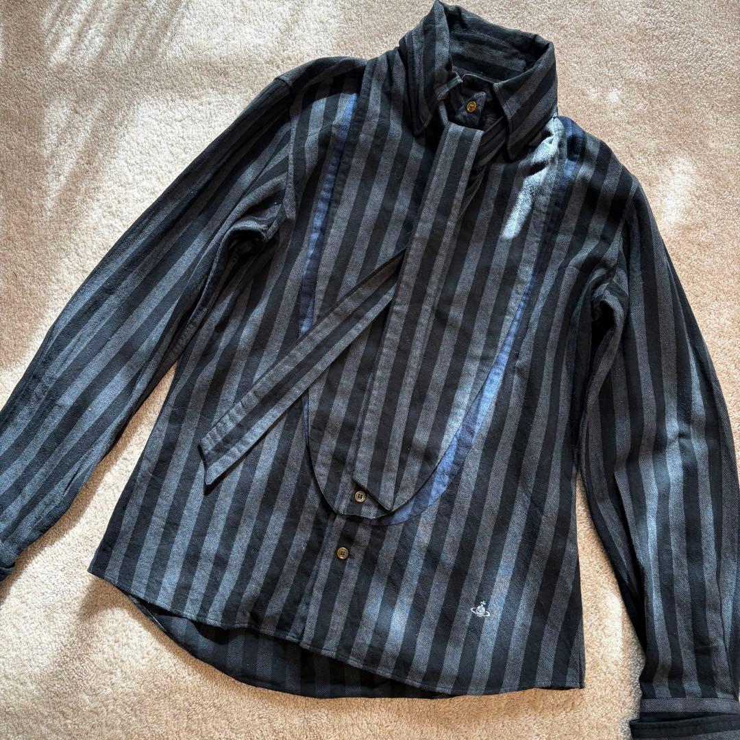 Vivienne Westwood MAN ストライプリボンシャツ サイズ：46