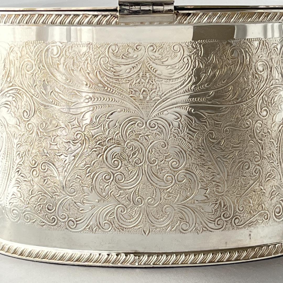 【英国】チェイシングの素晴らしいティーキャディー【シルバープレート】