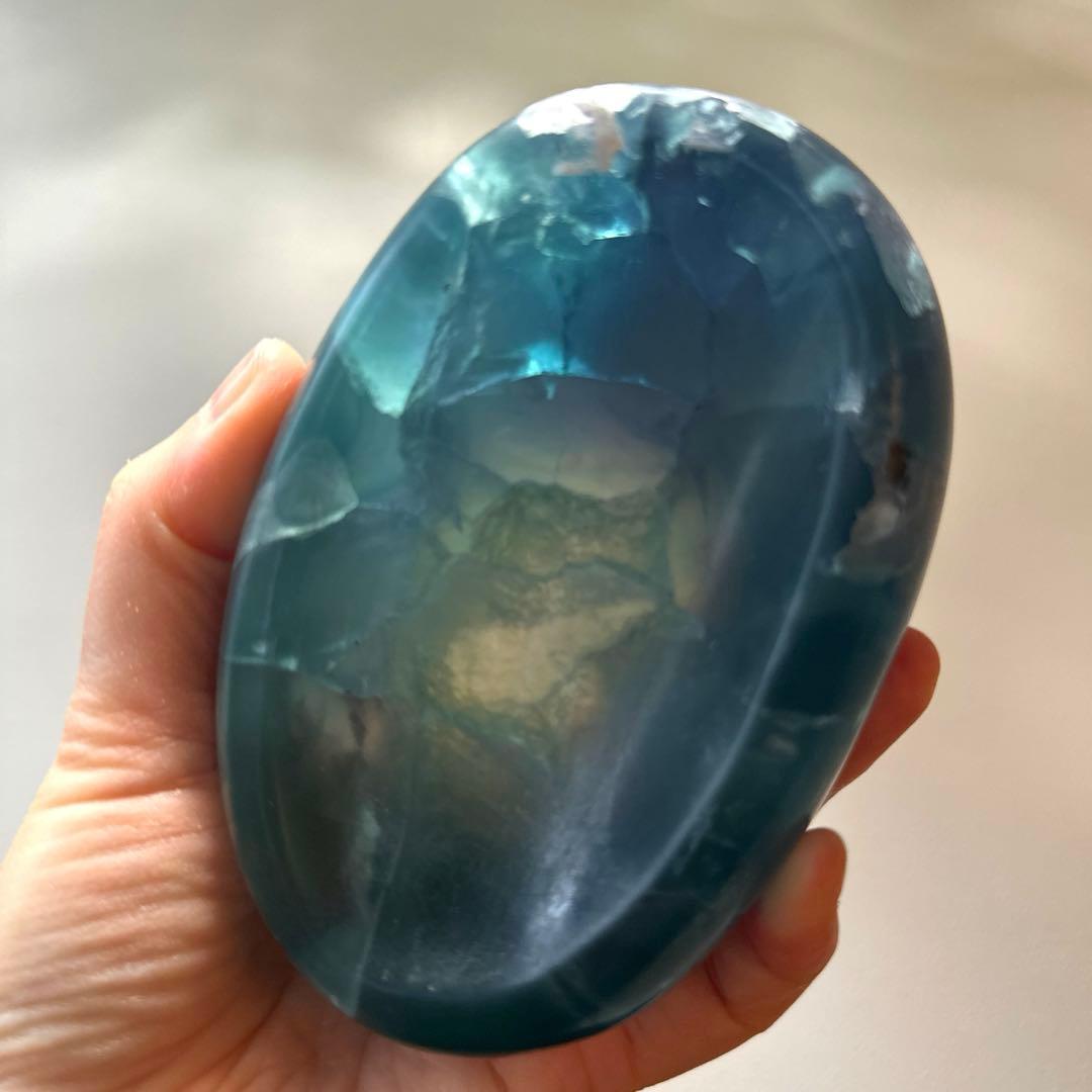 ブルーフローライト　石鹸置き　ソープトレー　フローライト　天然石